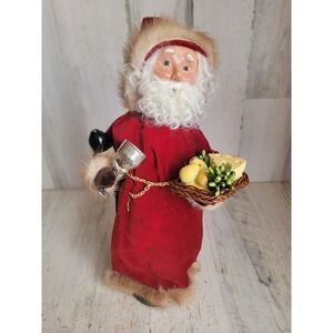 Byers Choice AS IS santa wine cheese basket Caroler Xmas unique home figure